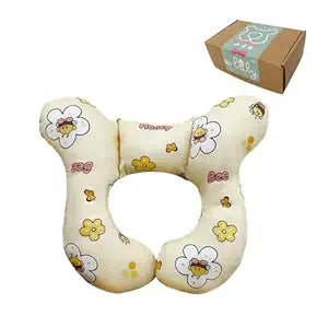 Baby Neck Pillows Comfortable Baby Travel Head Neck Support Pillow for Car Seat Stroller Pushchair Soft PP Cotton Travel Pillow for 01 Year Old Toddler Infant Newborn Bee