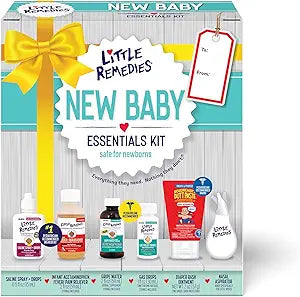 Little Remedies New Baby Essentials Kit 6 Newborn Essentials Saline Nasal Spray Gas Relief Drops Gripe Water Fever Reliever  Diaper Ointment