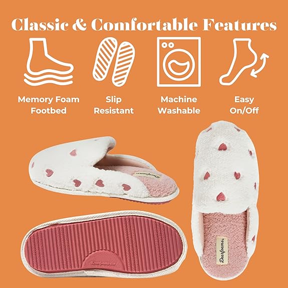 Dearfoams Women's Novelty Gift Teddy Sherpa Scuff Slip On House Shoe