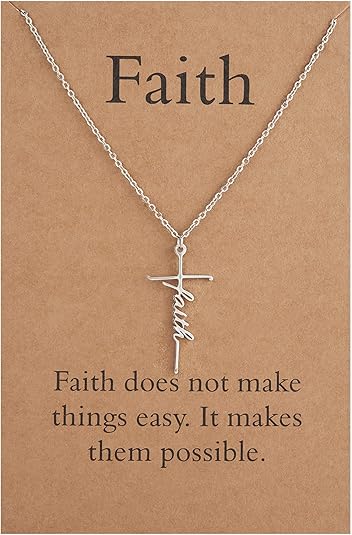 Lcherry Faith Cross Pendant Necklace for Women Religious Christian Jewelry Mother's Day Gifts for Women